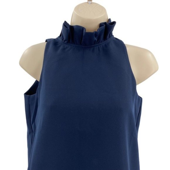 Tuckernuck | NEW Navy Mason Preppy Ruffle Collar Bow Tie Top Size XS - Picture 5 of 11